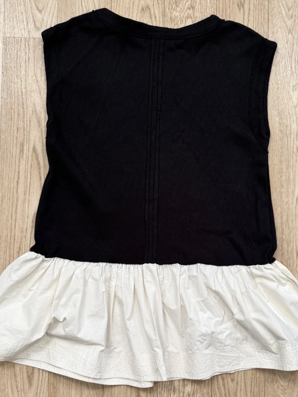 NWT Free People Enya Black and Ivory Mini Dress/Tunic, Size L